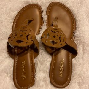 Designer inspired Michael brand tan shoes leather upper size 8 1/2